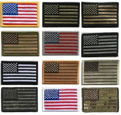 VELCRO® BRAND Fastener Morale HOOK PATCH USA US Flag Forward Facing Patches 3x2  • $5.95