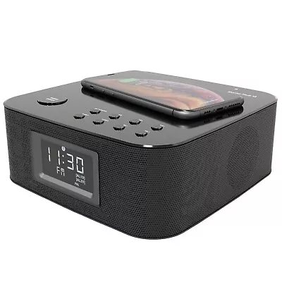 Qi Wireless Charger Clock Radio Speaker Alarm Bluetooth AZATOM HomeHub Q (R) • £49.95