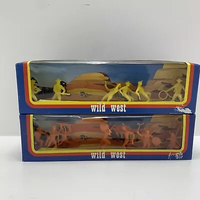 VINTAGE 80`s MEHANOTEHNIKA WILD WEST 50mm PLASTIC INDIANS YELLOW & ORANGE • $30.82