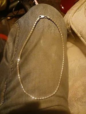 Solid 925 Sterling Silver Italian 18.5  Rope Chain Man Necklace 5mm Diamond Cut • $45