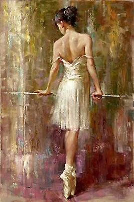 HH1607 Canvas Pure Hand-painted Oil Painting Beautiful Ballet Girl 90cm Unframed • £40.82