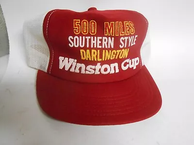 Vintage NASCAR Darlington Winston Cup Hat Cap 500 Miles Southern Style USA MAde • $22.45