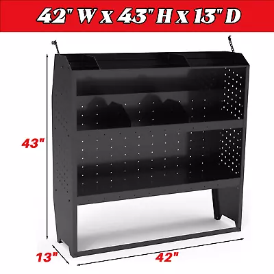 42  W X 43  H X 13  D Steel Cargo Van Shelving Storage System W/ S-Shaped Hooks • $280.99