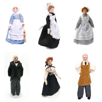 1/12 Scale Dollhouse Miniature Victorian Dolls Vintage Maid Chef Shopkeeper Toys • $13.49