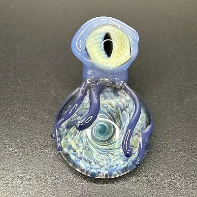 Handmade Art Glass Sculpted Blue Sea Creature Pendant Focal Bead Charm Boro Gift • $42.49