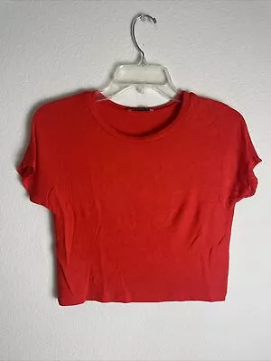 Zara Knit Orange Cropped T Shirt Size M • $12