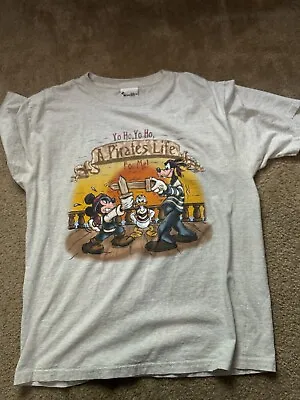 VTG Disney Mickey Pirates Life For Me Pirates Of The Caribbean Movie Shirt Large • $110