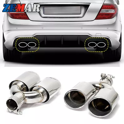 Car Exhaust Tips Tail Muffler Pipe For Mercedes W204 C200 C260 09-13 C63 M Sport • $195