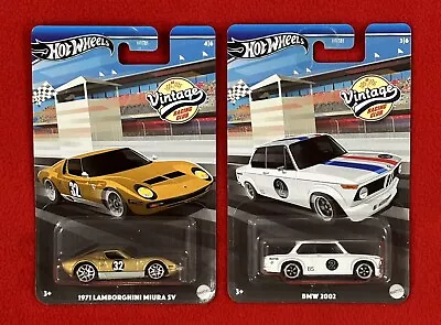 2024 Hot Wheels Vintage Racing Club BMW 2002  And Lamborghini Miura SV LOT Of 2 • $14.99