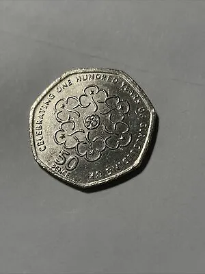 VERY RARE 2010 Misprint 50p Coin Celebrating 100 Years Of Girl Guiding UK • £180