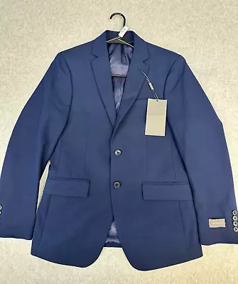 VAN HEUSEN Mens Jacket Size 36S Bright Navy Flex Plain Slim Fit NWT • $39.38