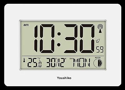 Radio Controlled Large Screen LCD Wall Or Desk Clock ( UK & Ireland Version ) • £22.95