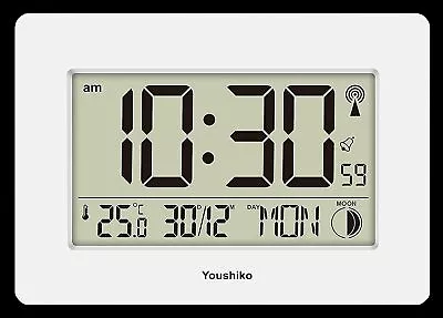 Radio Controlled Large Screen LCD Wall Or Desk Clock ( UK & Ireland Version ) • £22.99