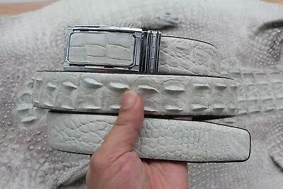 White Genuine Alligator Crocodile Hornback Leather Skin Men's Belt • $54