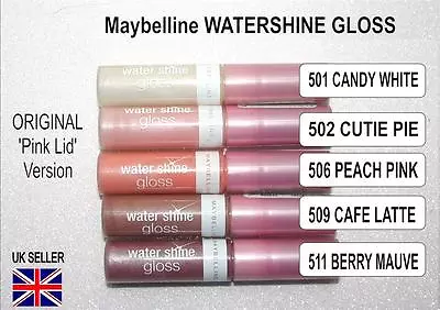 £4.99 • Buy Maybelline WATERSHINE GLOSS Lip ORIGINAL Lipgloss (pink Lid) Shade Choice