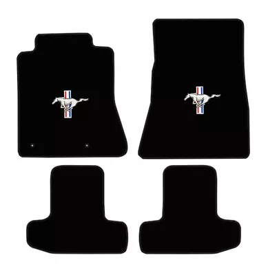 New! 2015-2022 Ford Mustang CARPET Black Floor Mats W/ Embroidered Pony Logo 4pc • $139.95