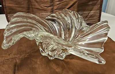 MIKASA Belle Epoque Swirl Wave Clear Crystal Glass Dish Bowl German-Fruit/Candy • $40