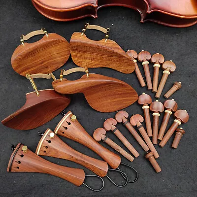 Best Rosewood Violin Parts Set Accessories With Hardware Pegs Chinrest Tailpiece • $12.34
