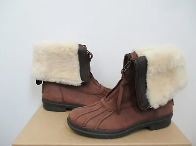 UGG ARQUETTE Duck Style BOOT 6.5US STOUT Brown Waterproof Leather NWOB $200 MSRP • $67.50