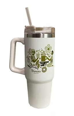 Panera Bread Illustrated Tumbler & Straw 30oz Double Wall Vaccum Insulated Steel • $26.39