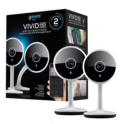 Geeni Vivid 2 Pack 1080p HD Smart Wi-Fi Security Camera System W Voice Control • $47.95