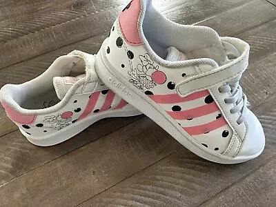 Pink & White Polka Dot Kids Minnie Mouse Adidas Size 13K • $15