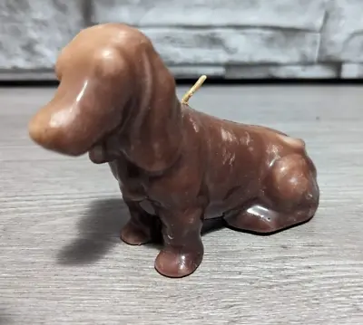 Vintage 4.5  X 3.5  Dachshund Wax Candle Weiner Dog Figurine Animal Decor • $16.16