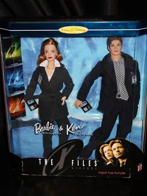 Barbie Ken  The X-Files Giftset Scully Mulder LONG RED HAIR  1998 #19630 NRFB • $55