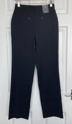 £6 • Buy BNWT M&S Ladies Black Mid Rise Straight Leg Tailored Trousers Size 6R