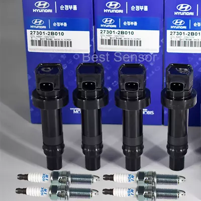 4x UF636 Ignition Coil & Spark Plugs For Hyundai Accent Kia Soul Rio 27301-2B010 • $54.99