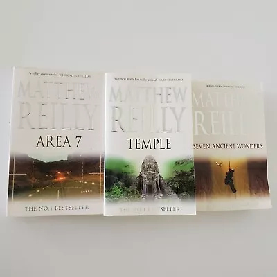 3x Matthew Reilly Bundle Books Area 7 Temple Seven Ancient Wonders Novels  • $12