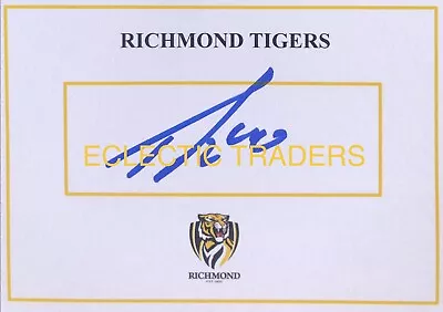 Tyler Sonsie SIGNED Richmond Tigers Card. AFL Football. Dustin Martin Dion Trent • $35