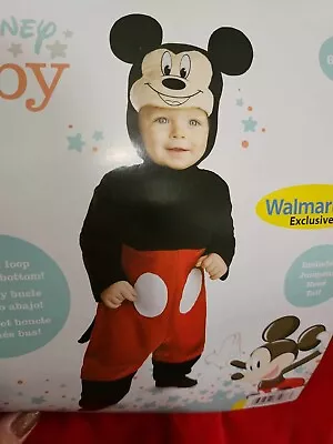 NEW Disney Baby Mickey Mouse Halloween Costume Jumpsuit Hood Tail • $15.99