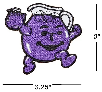 Kool Aid Man Pitcher Retro 90s Style Iron On Patch Fashion 80s Applique PURPLE • $2.99