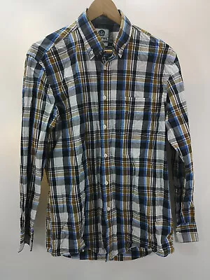 Mens Charles Wilson Long Sleeve Blue Check Shirt M • £7.99