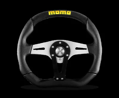 Momo Tuner Steering Wheel 320 Mm - Black Leather/Red Stitch/Black Spokes • $201.54