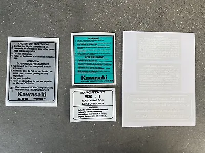 Kawasaki 1985 KX60 WARNING Decal Set / Sticker Kit • $50