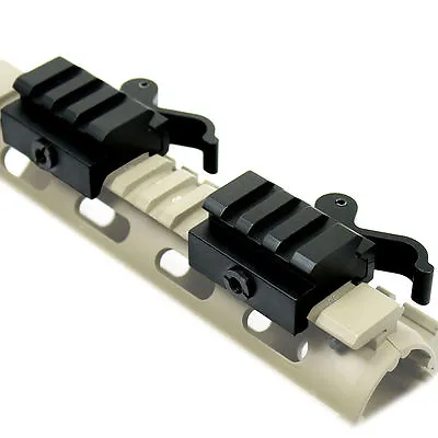 2 PC - Quick Release Detach QR QD 1/2  3 Slots Mini Riser Block Mount Picatinny  • $14.90