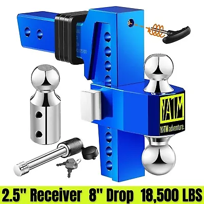 Adjustable Trailer Hitch 2.5  Receiver  Heavy Duty Aluminum Tow Hitch 8  Drop • $179.99