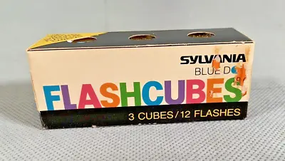 $7.50 • Buy Vintage Sylvania Blue Dot FLASH CUBES Camera Flash Cubes 3-Pack 12 Flash