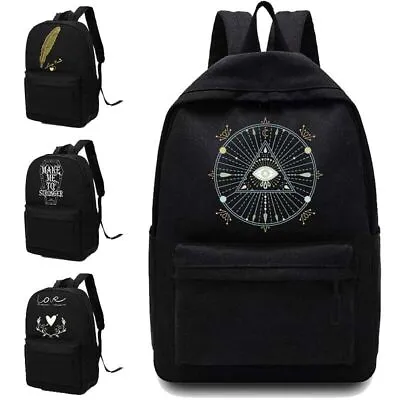 £10.99 • Buy Boys Girls Retro Backpack Rucksack School College Travel Laptop Canvas Bag UK