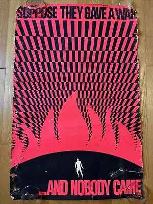 Vintage Original 70’s Suppose They Gave A War Blacklight Poster Antiwar Peace • £120.47