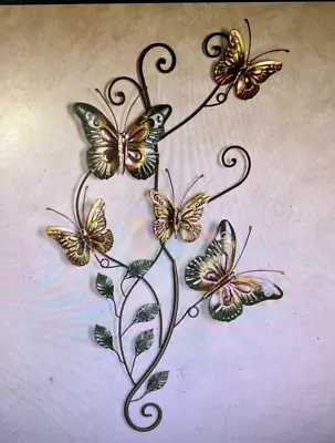 £15 • Buy Large Eden Bloom Colourful Metal Butterfly Garden  Wall Art Plaque Decoration