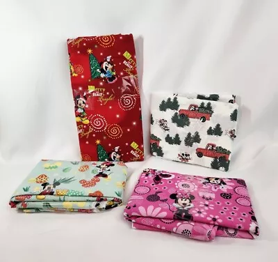 Lot Mickey Minnie Fabrics Disney Christmas Easter Pink Red Trees Santa Holiday  • £27.98