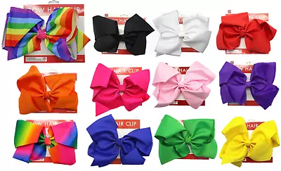 Girls School Hair Bow Clip Jojo Siwa Style Many Colours Rainbow • $6.50