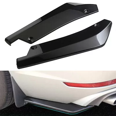 2x Car Bumper Lips Rear Diffuser Splitter Canard Protector Body Kit Glossy Black • $23.08