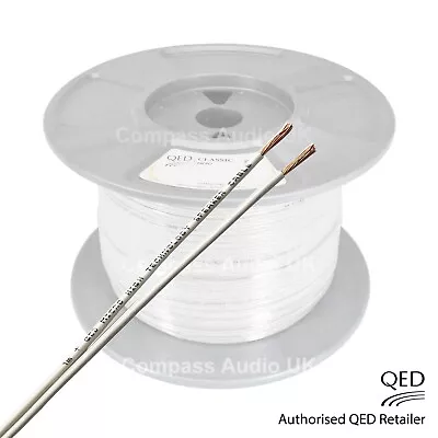 20m QED MICRO Performance White OFC Speaker Cable HiFi Home Cinema  Unterminated • £38.95