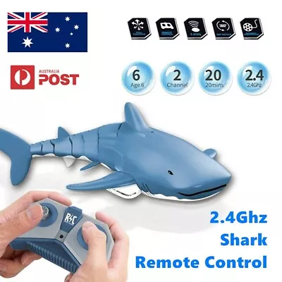 2.4GHz Great White Shark Electric RC Remote Control Swim Water Prank Play Toy • $35.95