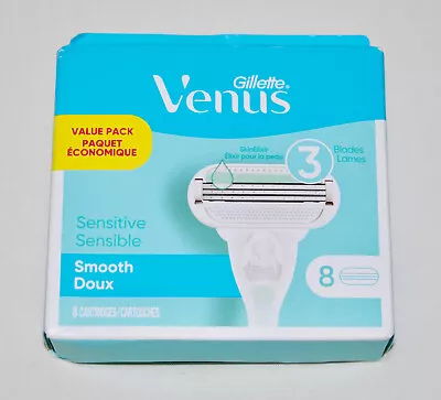 NIB Gillette Venus Smooth 8pc Sensitive 3-Blade Razor Refills • $18