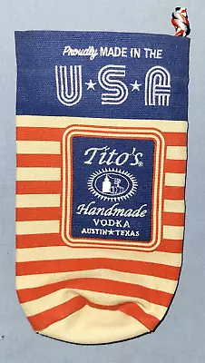 Tito's USA Embroidered Handmade Vodka Cloth Bottle Bag • $3.99